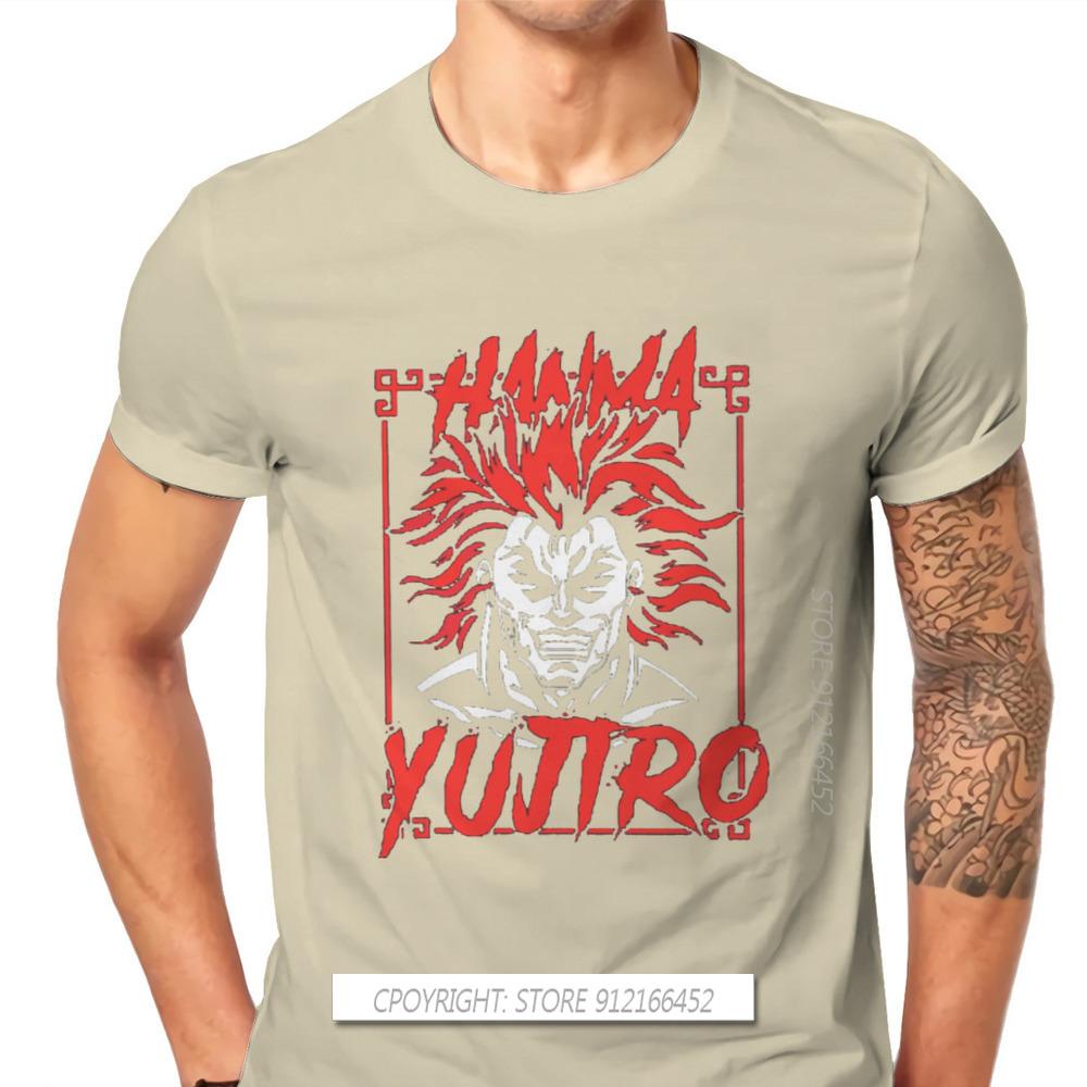 Red Badass Fashion TShirts Grappler Baki Hanma Yujiro Dou Manga Men Style Fabric Streetwear T Shirt O Neck Oversize