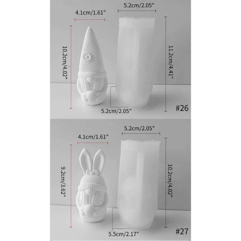 Świąteczny brodaty karzeł stary człowiek formy śliczny królik wielkanocny świeca silikonowa forma świeca projekt ozdoba domu DIY narzędzie rzemieślnicze