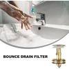 Gadpiparty 2 Pcs Bounce Drain Filter Sink Core Strainer for Bathroom and Kitchen Wash Basin Plug Prevent Hair Residue Blockage 2.36X2.75 Inch