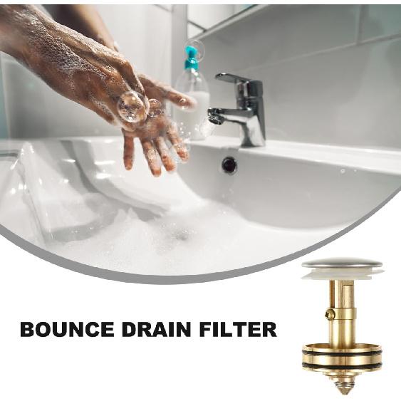 Gadpiparty 2 Pcs Bounce Drain Filter Sink Core Strainer for Bathroom and Kitchen Wash Basin Plug Prevent Hair Residue Blockage 2.36X2.75 Inch