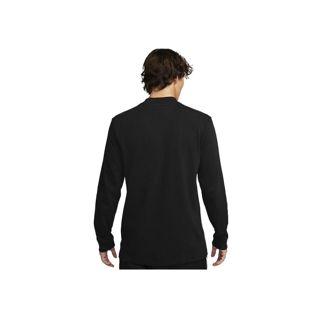 Nike Solid Color Logo Print Stand Collar Long Sleeve T-Shirt Men Tops Black DX5869-010