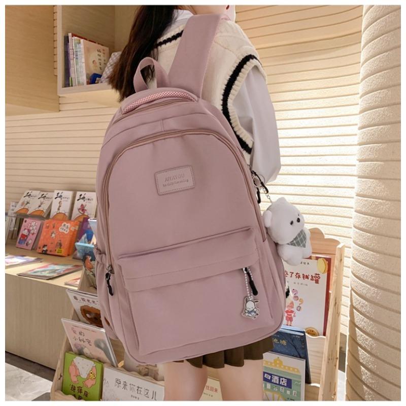 Waterproof Teenage Bookbag Nylon Rucksack Fashion Girl Backpack Women Shoulder Bag High School Schoolbag Black