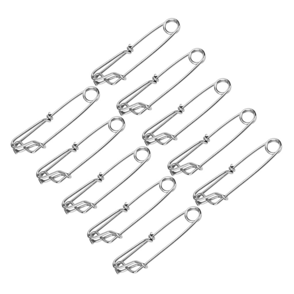 10Pcs Stainless Steel Longline Branch Hangers Snap Clip Tuna Clamp Fishing Tackle 2.6X100mm