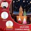 Premium-Silicone Molds 4PCS Christmas Tree Pine Cone For Candle Making, DIY Xmas Handmade For Candles