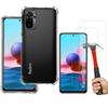 Case for Redmi Note 10 4G - E.F.CONNECTION - Classic Protection - Soft Silicone - Tempered Glass - Transparent