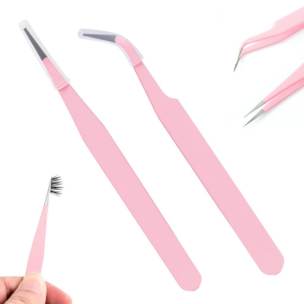 Wimpern Künstliche Wimpern 5 2 Stück Typen Edelstahl Geeignet für Feine Künstliche Wimpern Set Pinzette, Pinzette, Farben, (2 Inklusive), Gerade/Gebogen