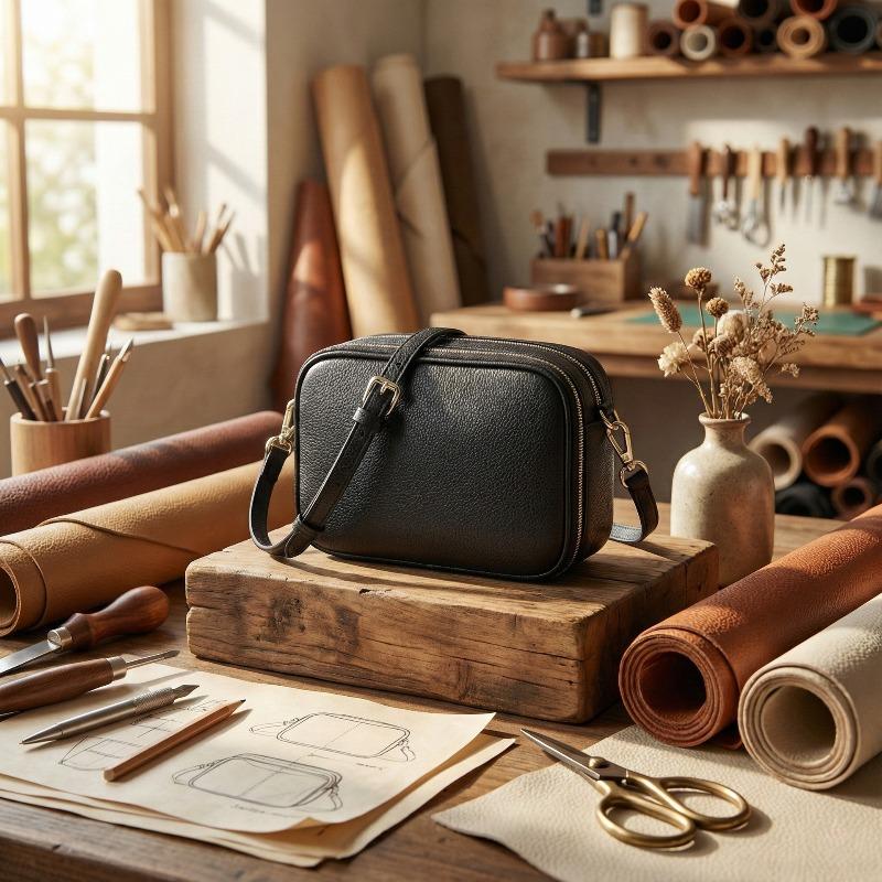 Stylish and simple single shoulder crossbody camera small square bag women s versatile leather double zipper mobile phone change bag