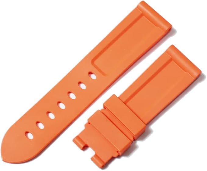King Watch Panerai Compatible Rubber Strap for Deployment Mm [Import Original] Parts Buckle, Aftermarket, Orange, 24/22