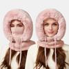Outdoor Headgear 3 in 1 Hat Scarf Detachable Face Guard Set Adjustable Face Fit Windproof Warm Knit Fleece Cold Weather Hat