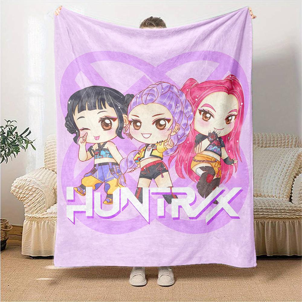 1pc KPop Demon Hunters3 Blanket, Gift, for Men and Women, Soft Blanket, Good for Sofa Bed Couch Travel, Lightweight Flannel Blanket