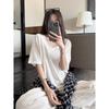 Thin Loose Large Version Cotton and Linen Short-sleeved T-shirt Women's Summer Casual and Thin Meat-covered Undershirt Korean Version Top