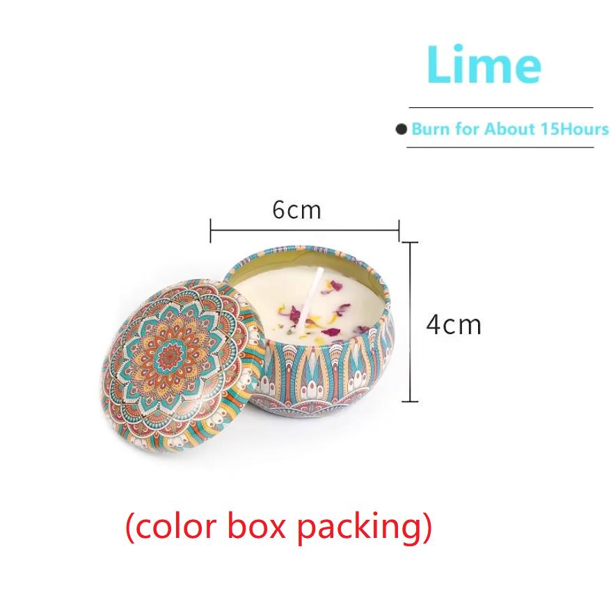 1PCS Vintage Can Candles Soy Wax Flower Fragrance Scented Candle Home Decoration Candle Jars for Wedding Ceremony Birthday Gift