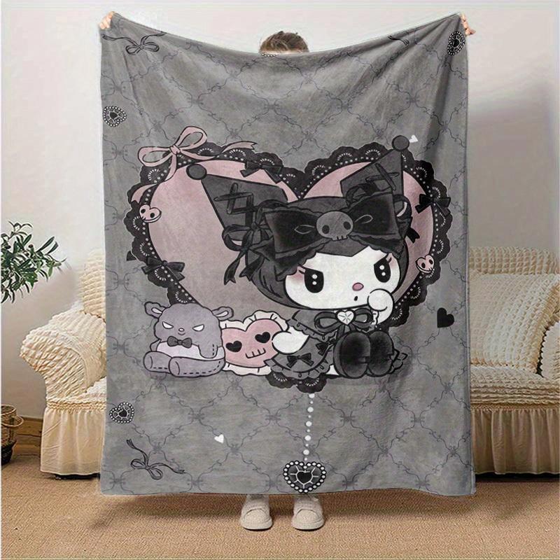 

1pc, Sanrio Cute Gothic Character Home Decor Blanket: Perfect Gift for Bedroom, Living Room, Travel, Camping, Car, Beach, Office Naps. Soft Flannel Th 130x150cm