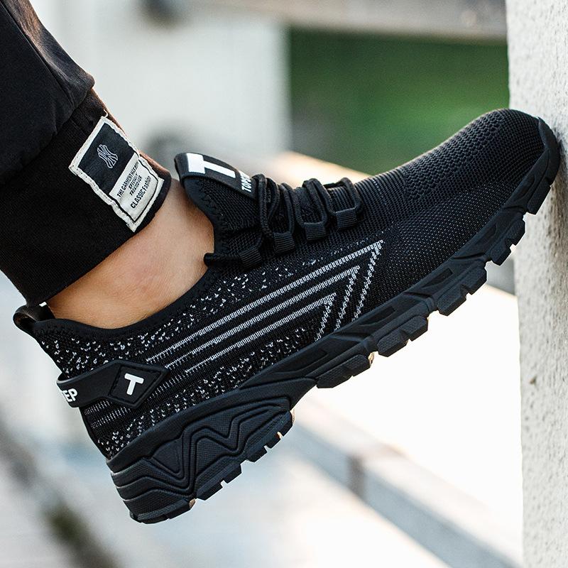 

Labor protection shoes to prevent smashing and puncturing Men s four-quarter steel head shock-absorbing work safety shoes M426 47 чёрный