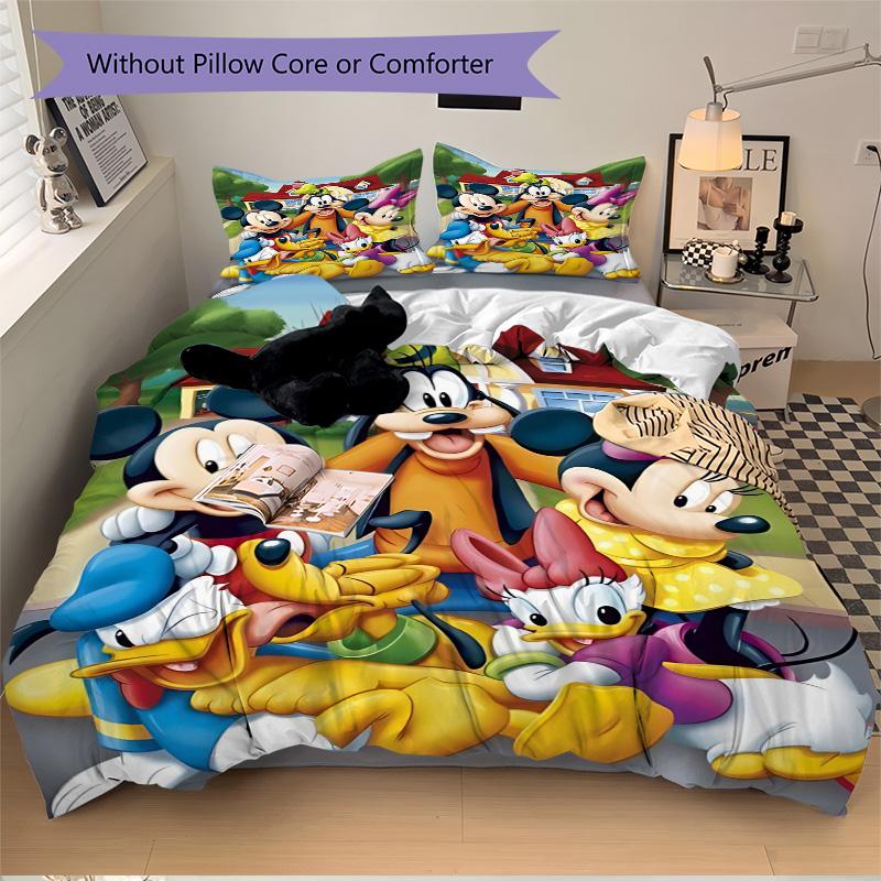 Mickey Friends Adventure Print 3Pcs Bedding Setduvet Cover With 2 Bedropillowcase Home Birthday Gift