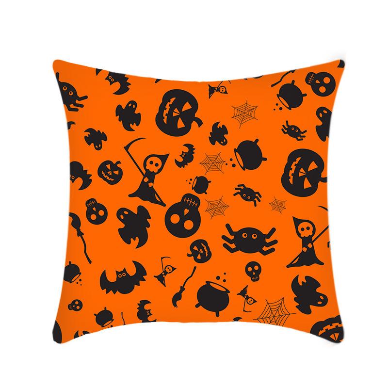 Halloween Throw Pillow Cover Linen Print Halloween Home Decor Cushion Cover Sofa Cushion Back Cushion