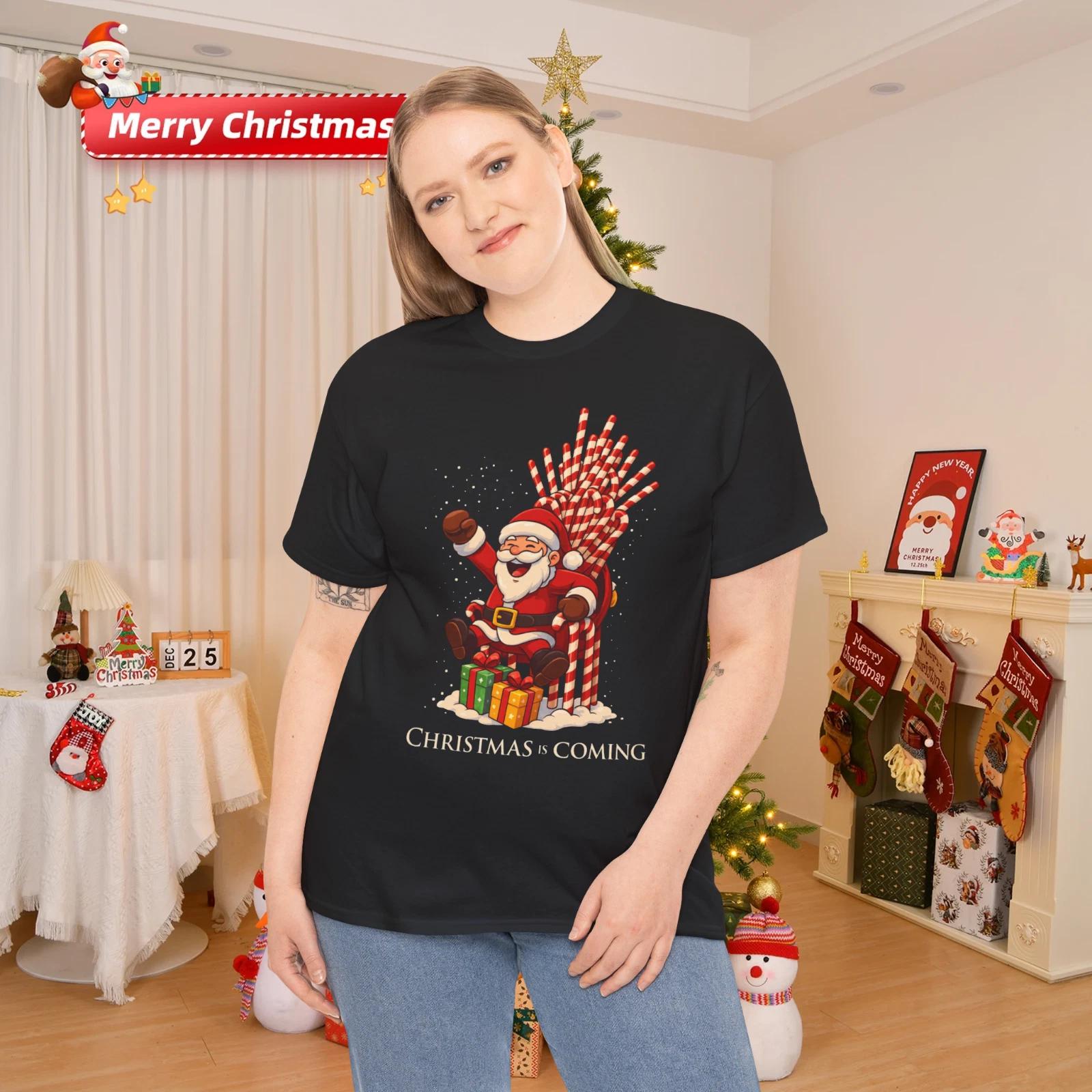 Top SANTA CHRISTMAS IS COMING T-Shirt L
