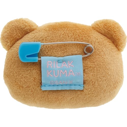 San-X Rilakkuma Emojizu Plush Toy Stuffed Badge Rilakkuma B AB27102 H50 X W65 X D25mm