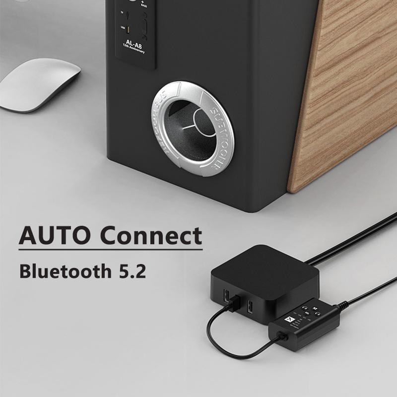 VAORLO APTX Transmitter Support 24 Bit 96KHZ USB Plug and Play Connect 2 Devices Qualcomm 5.2 Low Latency Support Calling For TV PS4 PS5