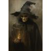 Dark Gothic Halloween Canvas Gallery Wall Print Witch Ghost Doctor Goat Skull Wall Art Vintage Moody Spooky Home Decor Gift