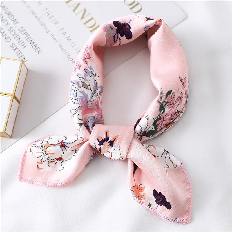 Small Silk Scarf Is Versatile, Small Square Scarf, Female Decorative Collar Scarf, Scarf, Headscarf, Hairband, Wrist Strap 50Cm