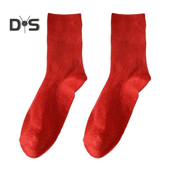 

Женские блестящие носки до щиколотки, блестящие металлические носки, женские блестящие носки с ворсом, летние тонкие хлопковые носки для женщин и девочек красный