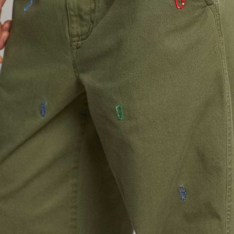 Polo Ralph Lauren SS23 Mid-Rise Straight Loose Fit Pony Logo Embroidered Twill Casual Pants Men pants Military-Green MNPOPNT14G20456-300