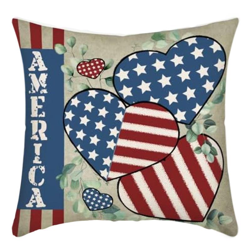 New Independence Day Cushion Pillow Cover Nordic Linen Pillow Cover