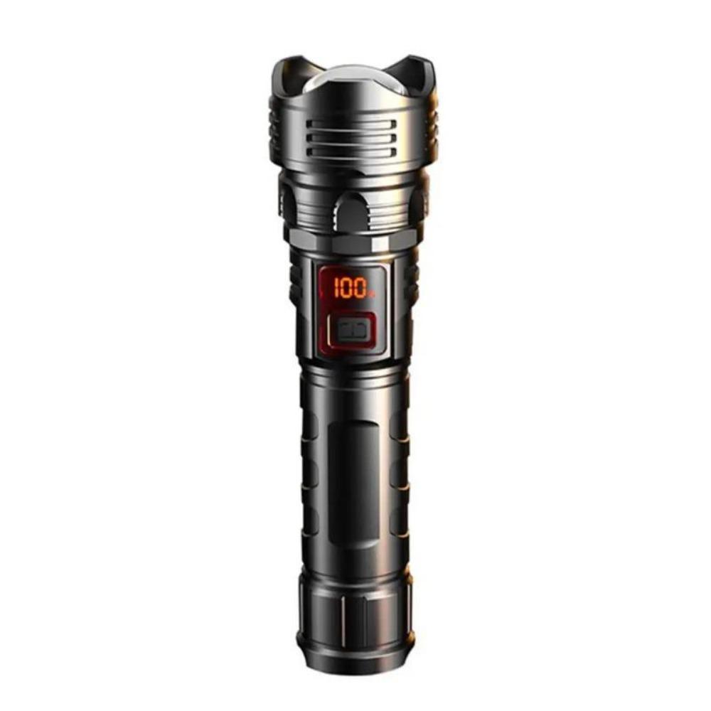 Powerful Torch High Power LED Flashlight Super Bright LED Light Rechargeable Outdoor Camping Lantern Zoom Power Display