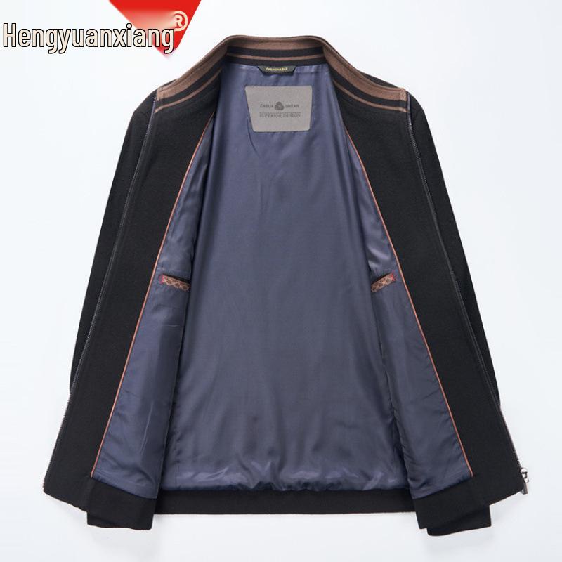 Hengyuanxiang Men's 100% Wool Double-Sided Short Coat - 2025 Autumn/Winter Edition