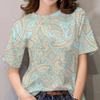 T-shirt Estiva da Donna Stampa Barocca 3D Manica Corta Lusso Moda Ragazza Top Tee Harajuku Tshirt Abbigliamento Taglie Forti Y2k