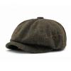 2025 New Autumn Winter British Retro Octagonal Hat Men Women Newsboy Cap Classic Herringbone Plaid Cabbie Hat Fashion Painter Cap Gatsby Style