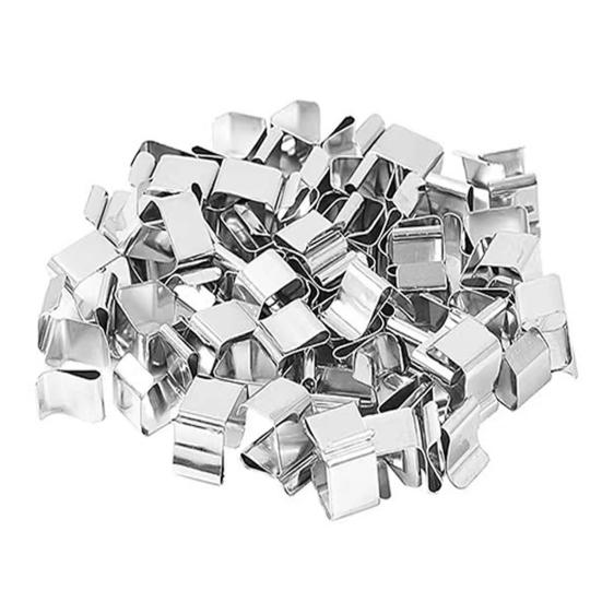 

50 шт., рождественский сказочный светильник, зажим, сверхпрочная сталь, устойчивая к атмосферным воздействиям, простая в установке, открытый сад, небольшой декоративный красочный держатель лампы, вешалка серебряный