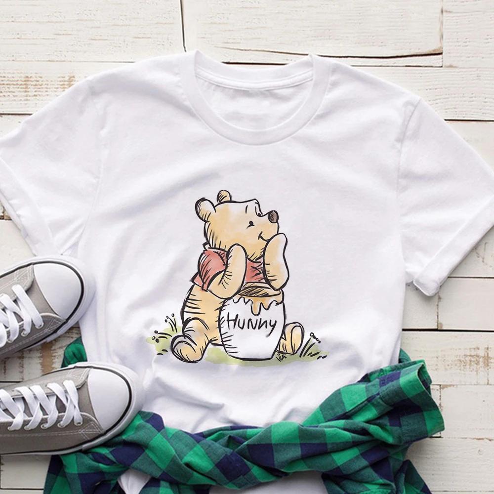 Unisex Winnie The Pooh T-shirt Cartoon Graphic Short Sleeve T Shirts Summer Casual Top T-Shirt Aesthetic Harajuku Clothing