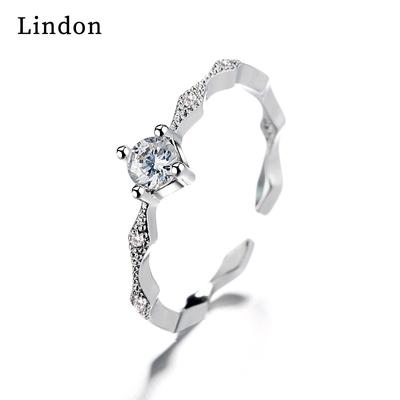Lindon Classic Copper Alloy Zircon Ring Ladies Jewelry Wedding Promise Party Gift