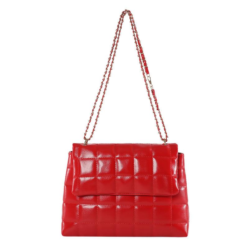 Elegant Pu Quilted Crossbody Bag For Women Stylish Chain Shoulder Bag Trendy