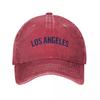 Los Angeles City Baseball Caps Vintage Distressed Washed Snapback Hat Unisex Style Outdoor Running Golf Adjustable Hats Cap