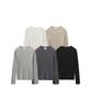 MONGDOL Round Neck Ribbed Knit Mdkt062_5 Colors