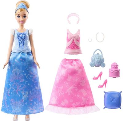 Mattel Disney Cinderella Puppe Puppe mit Zubehör 2-in-1 Geschichte