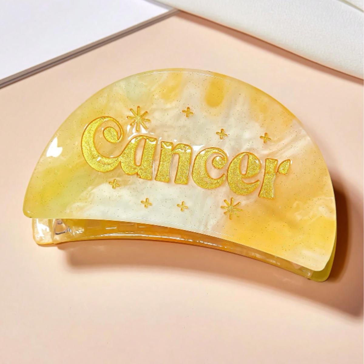 

1 шт. Персонализированная цветная ацетатная заколка-краб для волос с зодиакальным знаком для женщин, в качестве подарка на день рождения, праздничных подарков, для ежедневных поездок на работу