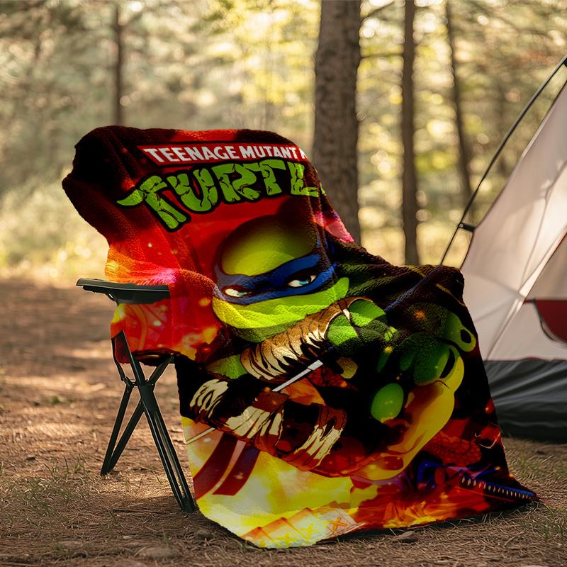 Ninja Turtles Adventure Blanket Flannel Throw for Sofa, Indoor, Camping, Living Room, Office, Chair, And Bed Soft Birthday Gift