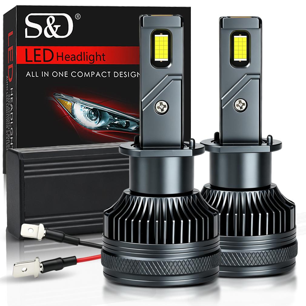 2Pcs H1 H4 H7 LED Canbus H8 H11 Turbo Led Headlight Bulbs 130W 60000LM 12V 24V 6000K White Auto Dual Copper Tube Lamp