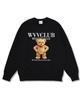 Wibelibellyu Find Bear Oversized Double-Sided Sweatshirt Black