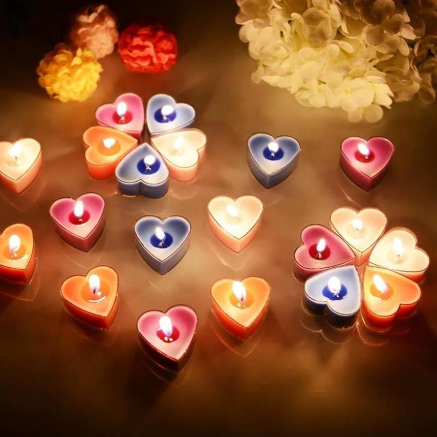 9 Pcs Creative Heart-shaped Candles/set Romantic Birthday Candles Lover Candles Dinner Proposal Scene Candles
