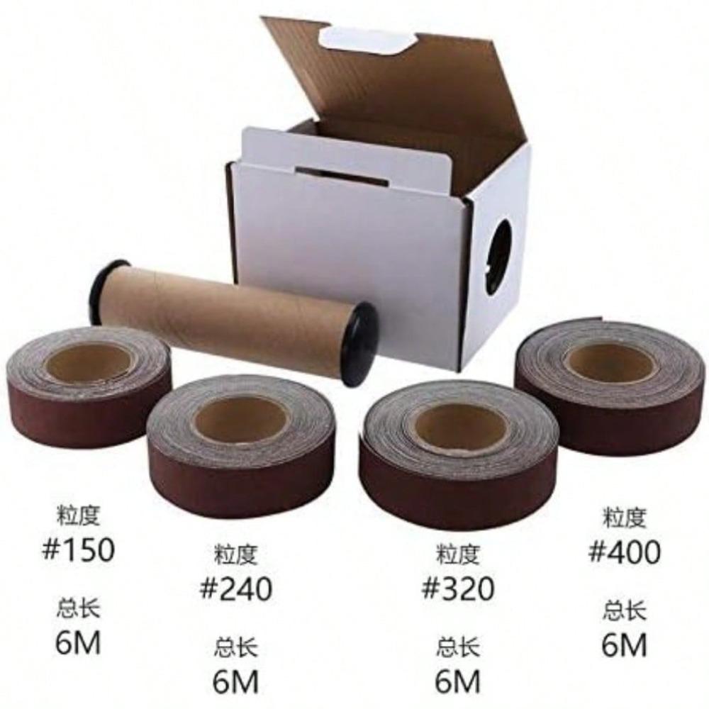 LYFJXX Abrasive Paper 4pc Sandpaper Variety Pack-150 240 320 400 Grit With Dispenser Drawable Emery Cloth Roll Metal Glass Carpentry Sanding Paper