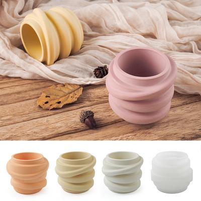 Unregelmäßige Runde Kerzenbecher Silikonform DIY Vase Sukkulenten Blumentopf Herstellung Gips Harz Aufbewahrungsbox Gussformen Heimdeko