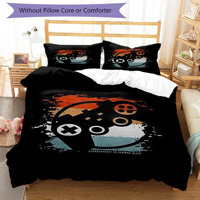 3pcs Game Controller Bedding Set Duvet Cover Closure Includes 1 Duvet Cover & 2 Pillowcases, Soft and Comfortable for All Seasons.