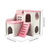 Wooden Hamster Deluxe Double Deck Villa Natural Living Hideout Hut Toy Small Animal Chew Toy for Hamster Cage