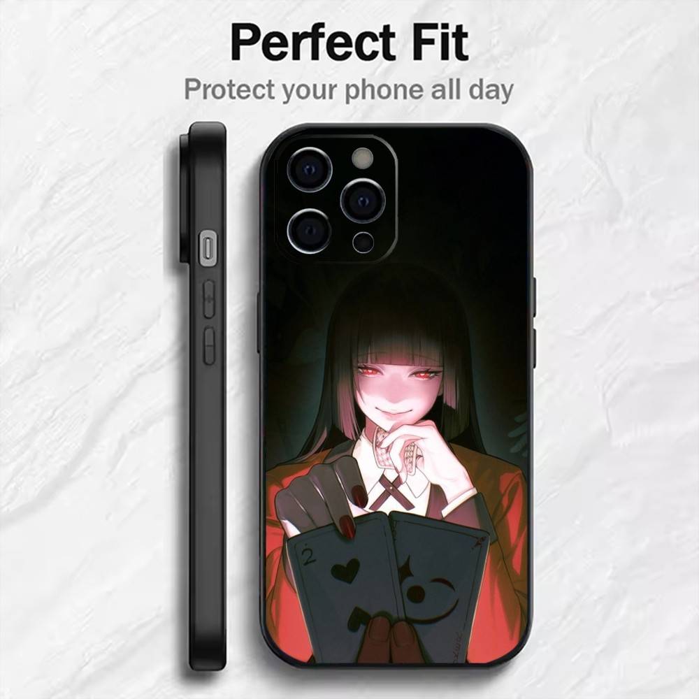 K-Kakegurui Y-Yumeko  Phone Case For iPhone17,16,15,14,13,12 Plus,Max Soft Silicone Black Cover