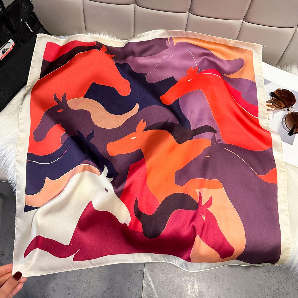 Silk scarf femininity small square scarf decoration 71 professional small square scarf silk scarf summer thin versatile scarf French headband